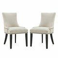 Modway Furniture 36 H x 25 W x 22 L in. Marquis Dining Side Chair Fabric, Beige, 2PK EEI-2746-BEI-SET